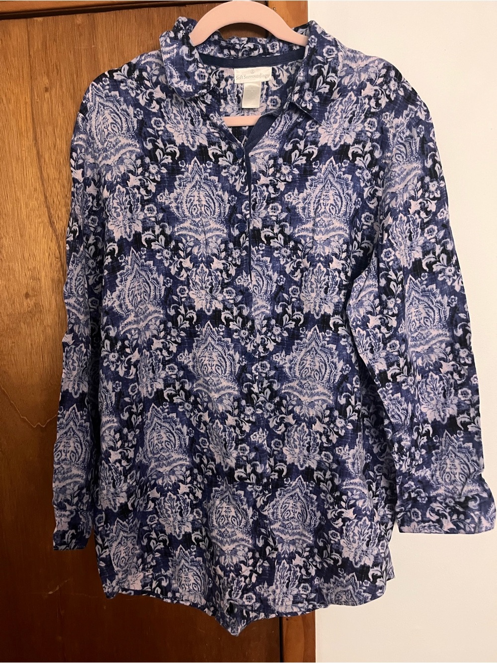 Soft Surroundings 100% Linen Button-up Tunic